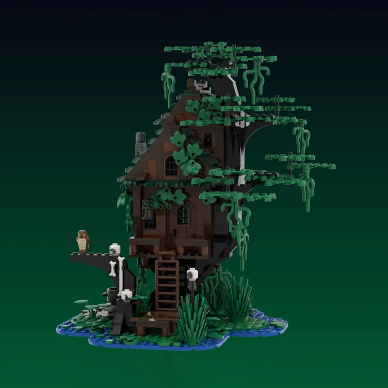 Moc Building Blocks Medieval Architecture Model Witch Swamp House Technology Module Building Blocks Gift Toys DIY Set Assembly