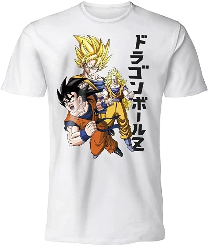 Sommer Dragonball T-Shirt Goku Super Saiyan Offizielles Original Dragon Ball Herren Rundhals Kurzarm