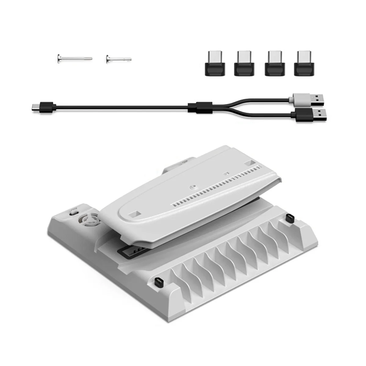 【DT56】Multi-Functional Cooling Dock for P5 Console Universal Dock Docking Station with Disc Storage Handle for PRO/PS5slim