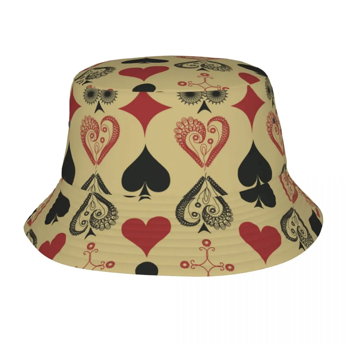 

Bucket Hat Fisherman Cap For Women Men Gorras Summer Vintage Playing Cards Pattern