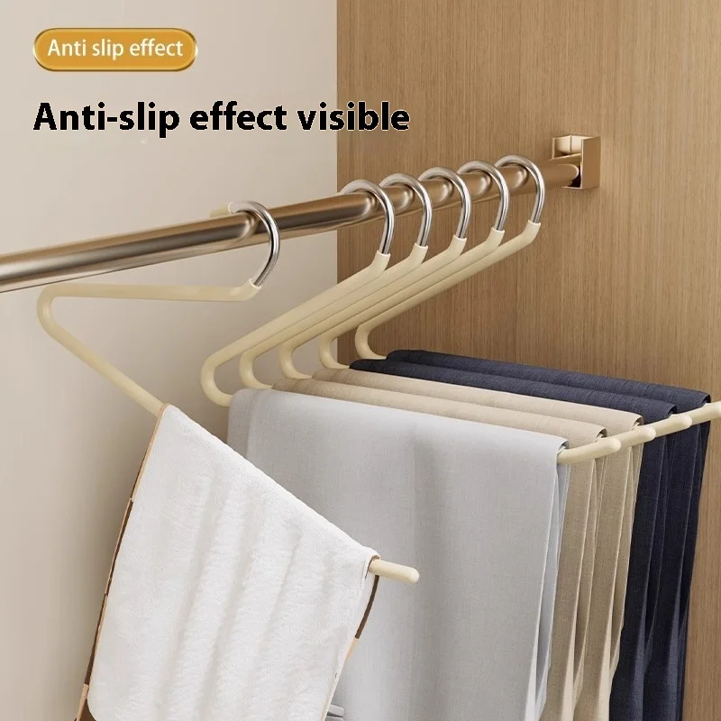 10pcs Goose Type Dip Plastic Pants Rack Wardrobe Dormitory Telescopic Z Type Women'S Clothes Rack Multi Layer Storage Pants Rack