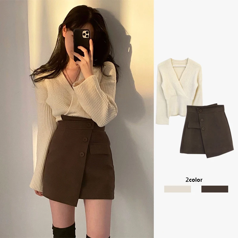 

Осень-зима Thiened вязаный свитер женский Faion Sweet Sle V-ne Long Sve Regular Length Pure Color Lazy Sle Top