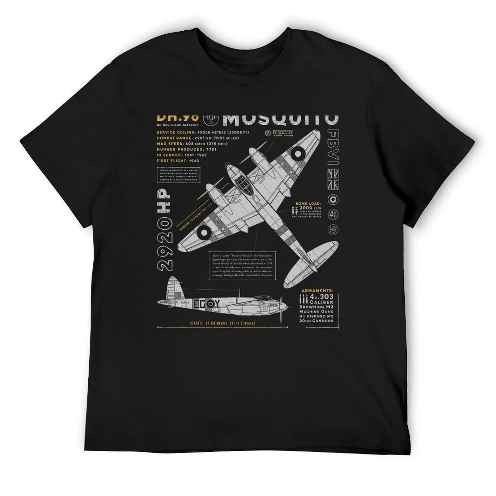 de Havilland Mosquito T-Shirt customs design your own quick-drying funny t shirts for men