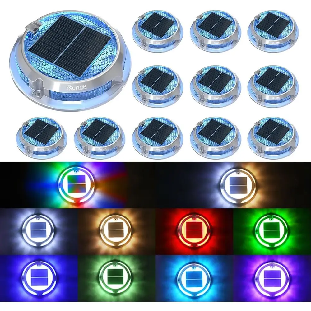 

Multicolored Outdoor Deck Lights, 12-Pack, Waterproof for Driveway, Dock, Garden, and Sidewalk Illumination