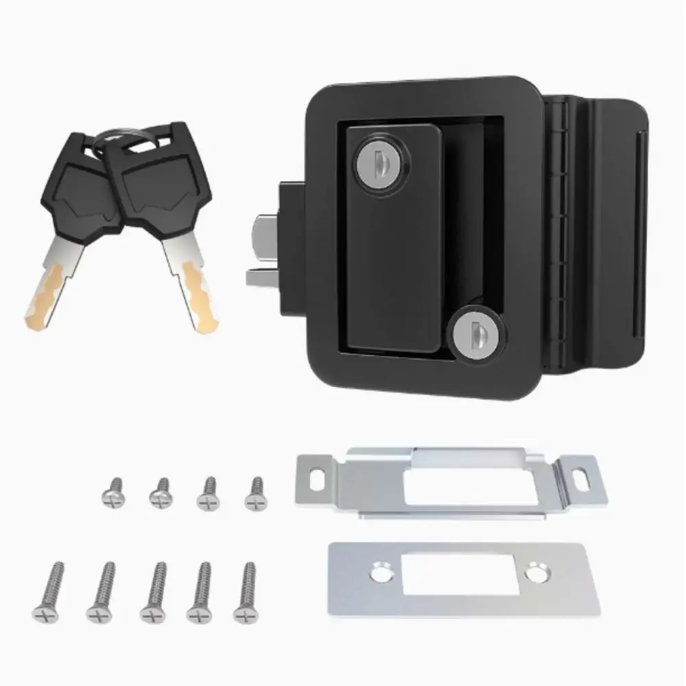 2 Keys RV Door Lock Wear-resistant Anti Theft Camper Lock Replacement Kit Portable Easy To Install Entry Door Lock Cargo Hauler