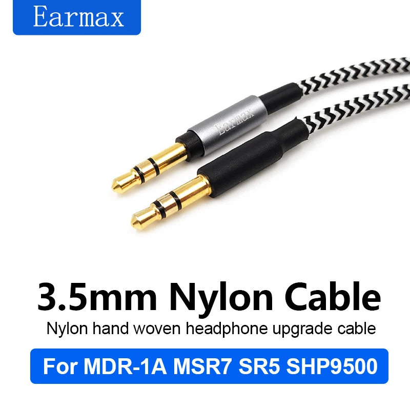 For SONY PHILIPS B&O MDR-1A 100ABN 1ABT 1ADAC 1000X ATH-MSR7 SR5 SR3 H7 H8 H900N H800 Earphone Replaceable Nylon Braided Cable