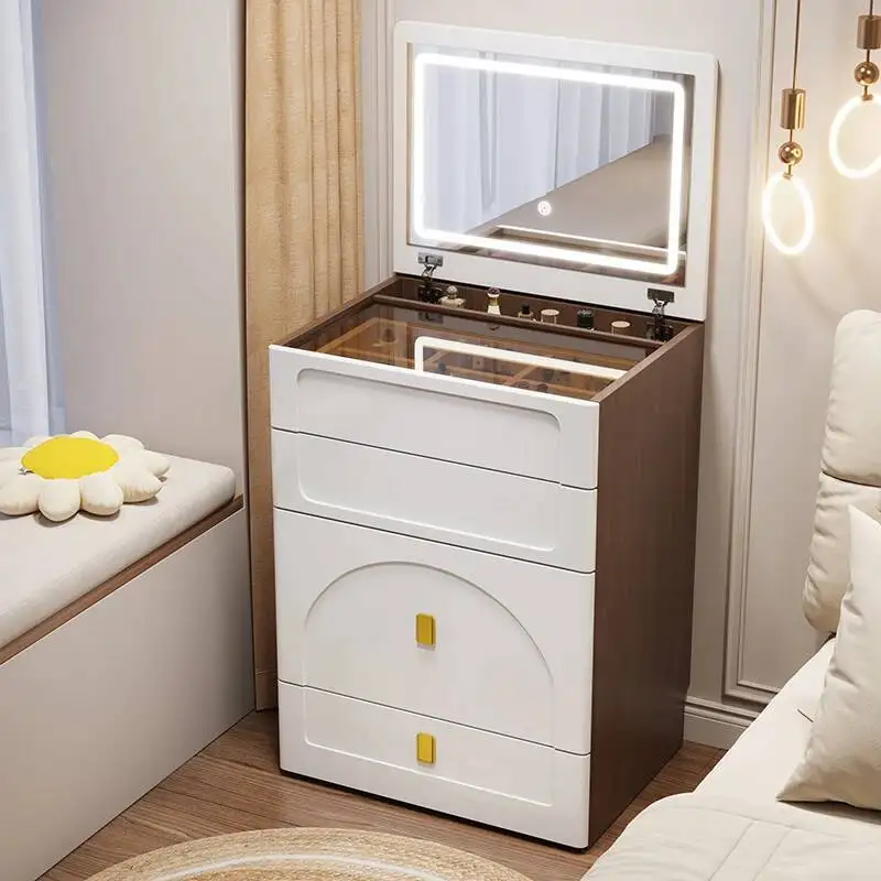 

Modern Cover New Minimalist Flip Cream Style Dressing Table, Bedroom Bedside Table Integrated Dressing Table