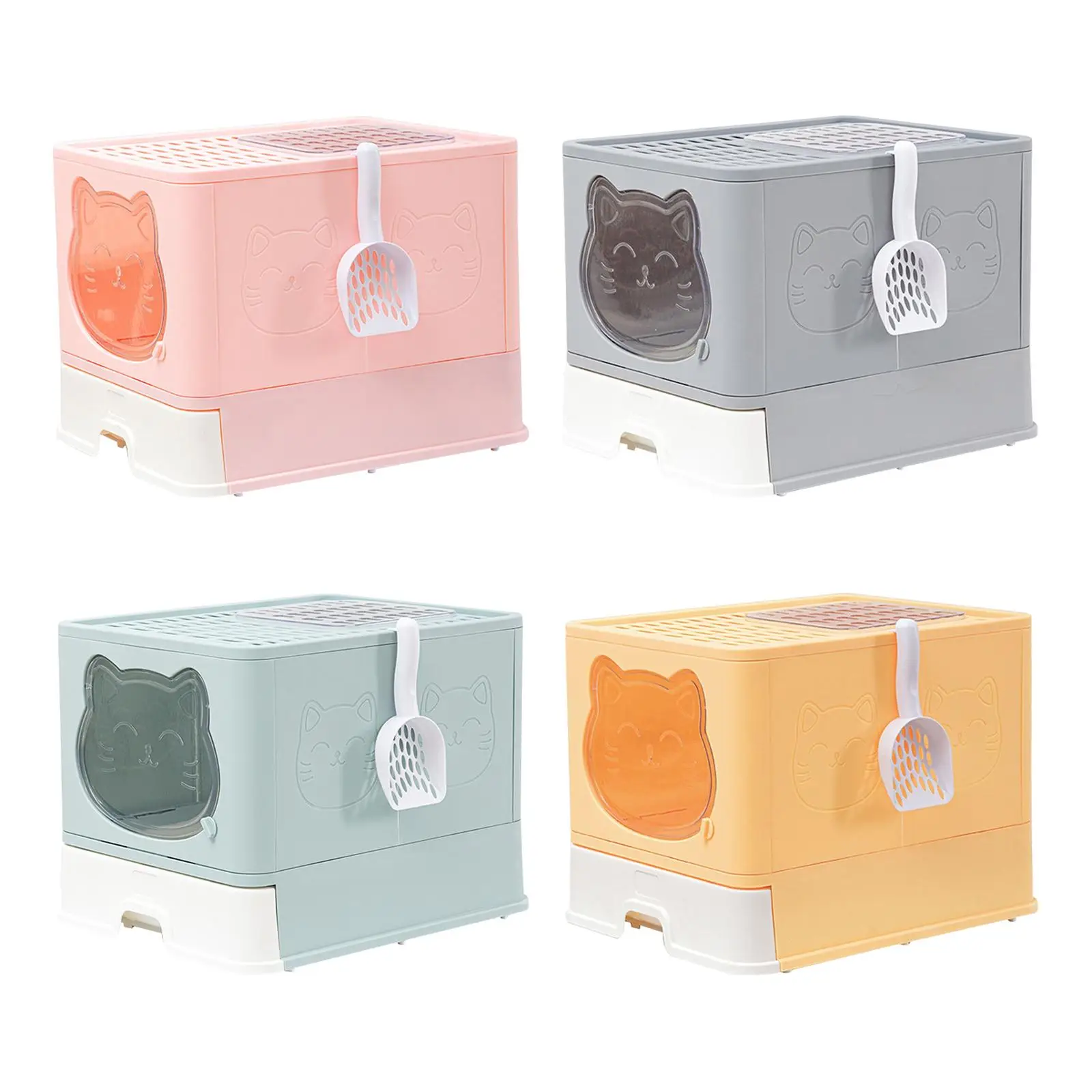 Cat Kitten Toilet Foldable Fully Enclosed Made of Quality PP Material Hooded Closed Simple Installation and Clean Durable