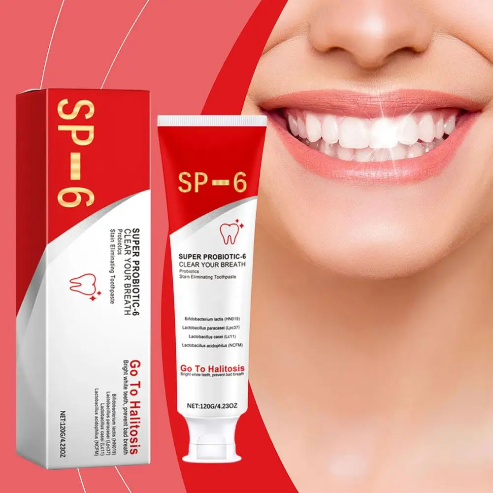 ยาสีฟันโปรไบโอติก Brightening Stain Removing Sp-6 ยาสีฟันโปรไบโอติก Fresh Breath ยาสีฟันขาวใหม่