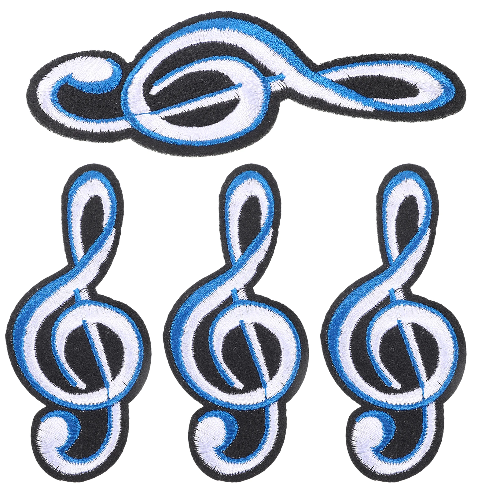 

4pcs Music Note Embroidery DIY Cartoon Appliques Decorative Iron Patches Clothes Accessories Wear Resistant Hat Patches Tailor