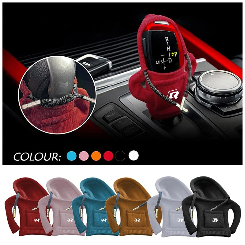 Car Hoodie Gear Shift Knob Cover Manual Automatic For VW Scirocco Polo T5 Passat b6 Golf Tiguan Jetta T-ROC CC Beetle GTI GTE Sh