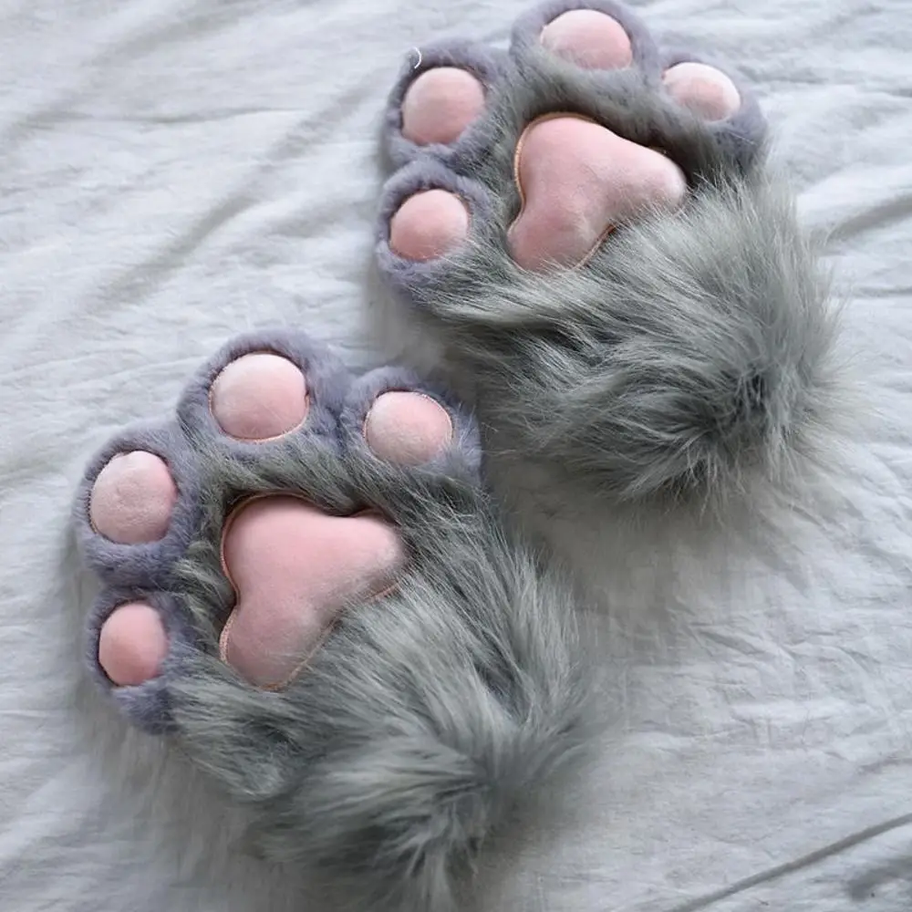 かわいい漫画コスプレ衣装手袋きしむキグ毛皮スーツ着ぐるみ猫爪ミトン厚みのある毛皮のコスプレ小道具クラブ