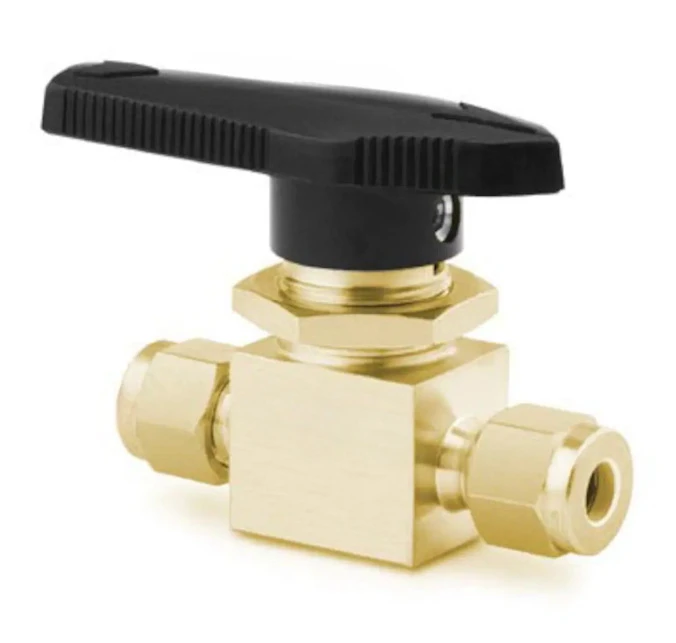 B-43S6 Brass Ball Valve 1-piece 40 Series 1.5 Cv, 3/8 in. Tube Fitting