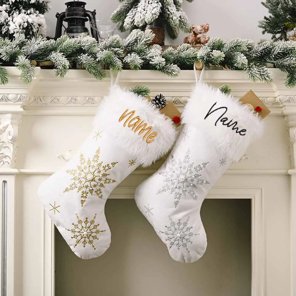 

Personalized Name Christmas Stockings Custom Your Name Christmas Family Socks Christmas Gift Kids Gift Bag Christmas Ornament