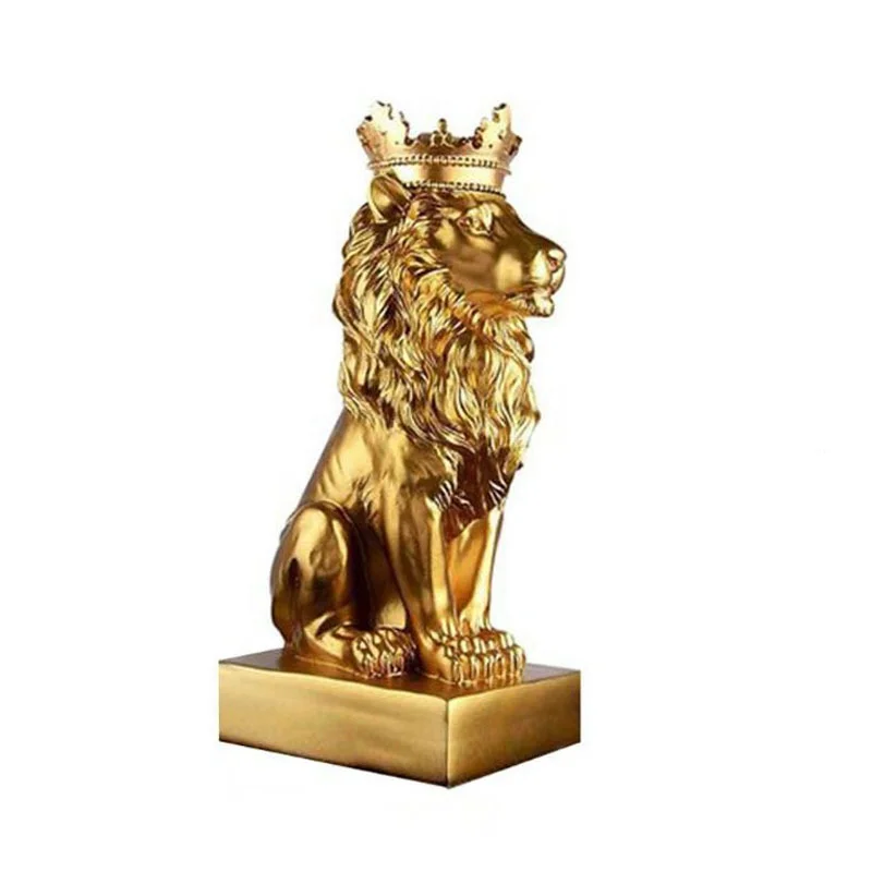 

Abstract Crown Lion Statue Home Office Bar Male Lion Faith Resin Sculpture Crafts Animal Art Decor Ornaments