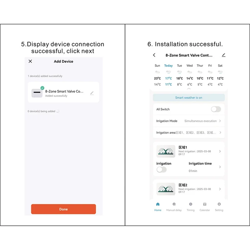 

A69etuya Wi-Fi умный спринклерный контроллер 6-зонная система орошения в помещении телефон работает с приложением Smart Life дистанционное управление вилка европейского стандарта