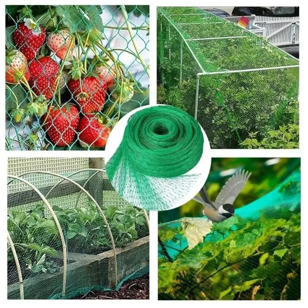 Heavy Duty Bird Netting Multi Purpose Anti Bird Braided Cord Netting Reusable Black Green Bird Protection Mesh Orchard