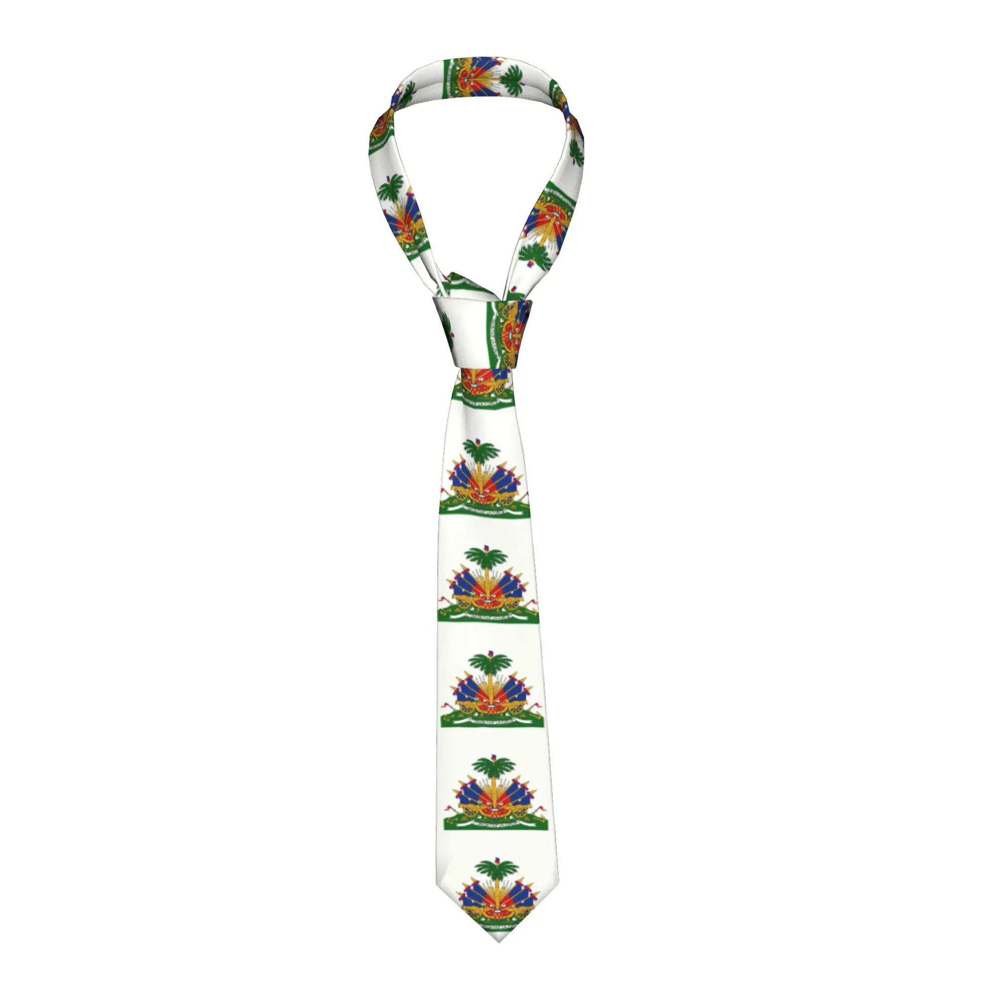 

Модные галстуки с гербом Гаити для вечеринок, персонализированные мужские галстуки с символикой Гаити