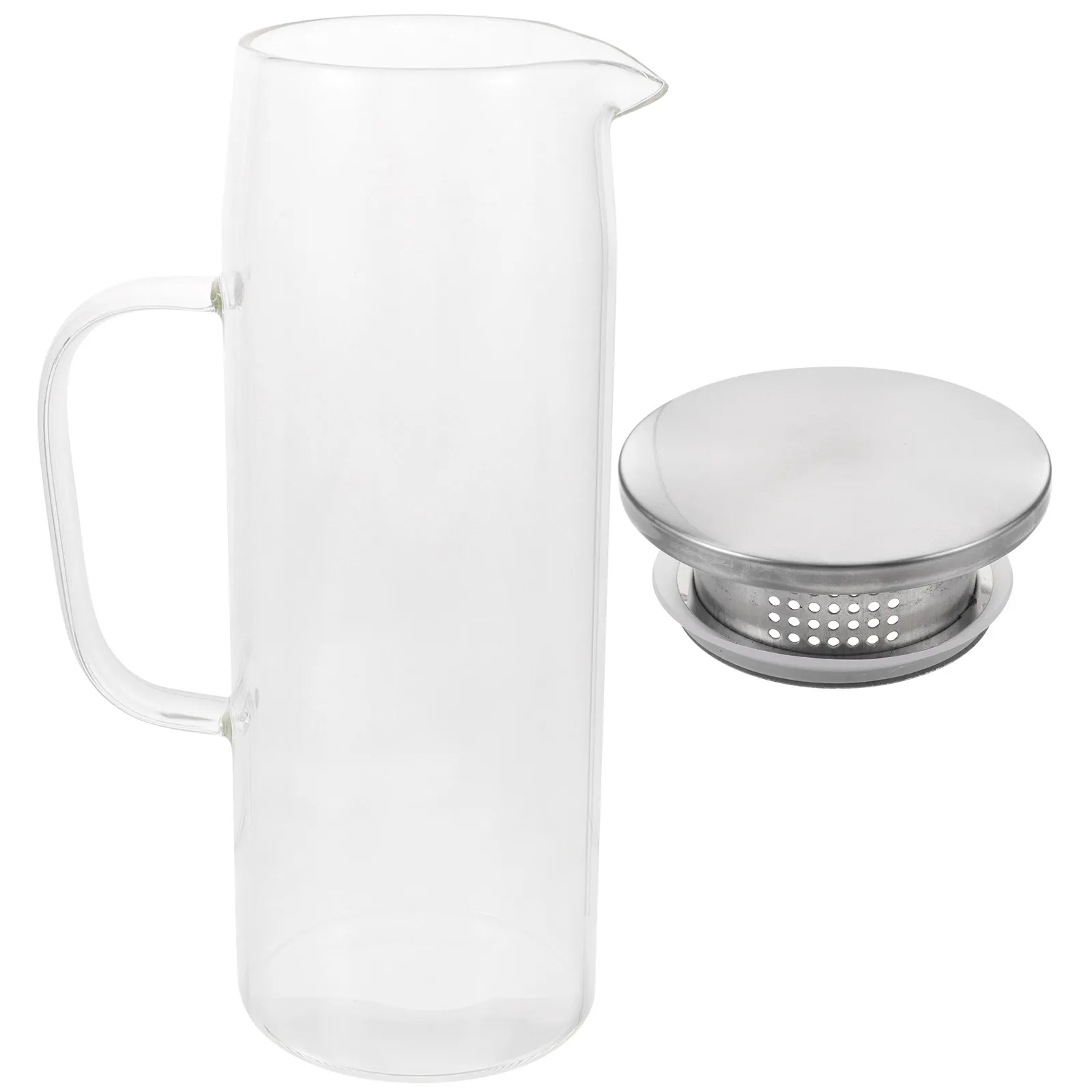 Transparent Glass Water Pitcher Stainless Steel Lid Filter Iced Tea Maker Juice Kettle Kitchen Dispenser Water Jug