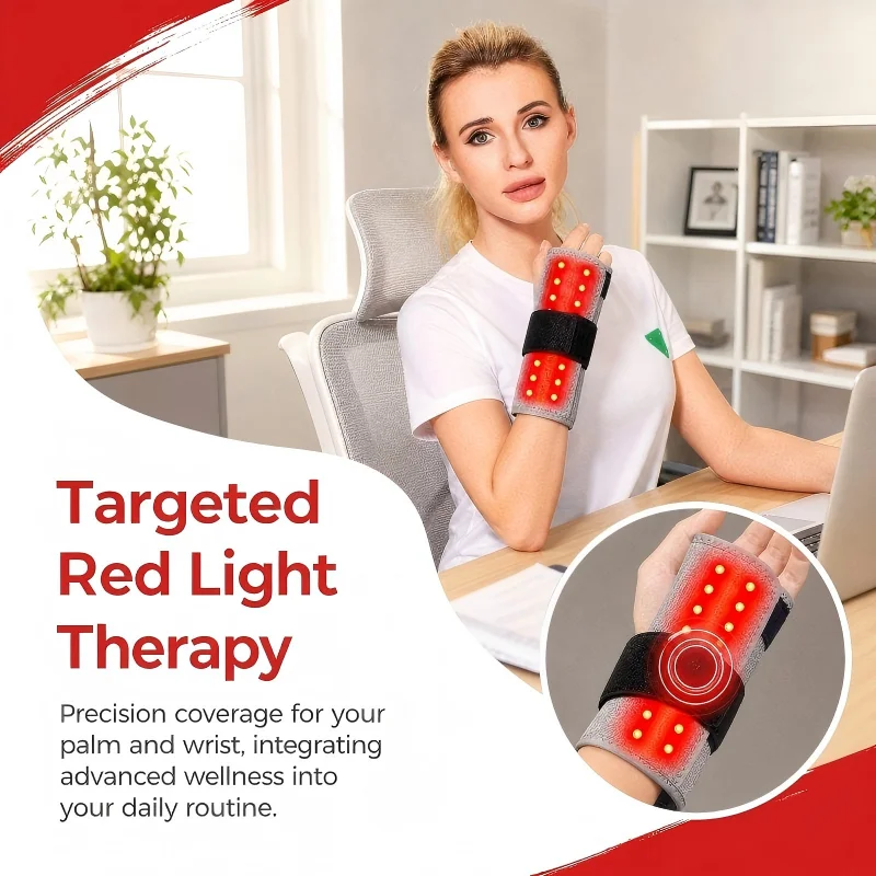 

Red Light Heating Massage Wrist Braces Hand Massager Support Wrist Brace Tool Heat Health Care Device Hand Exerciser Office Home