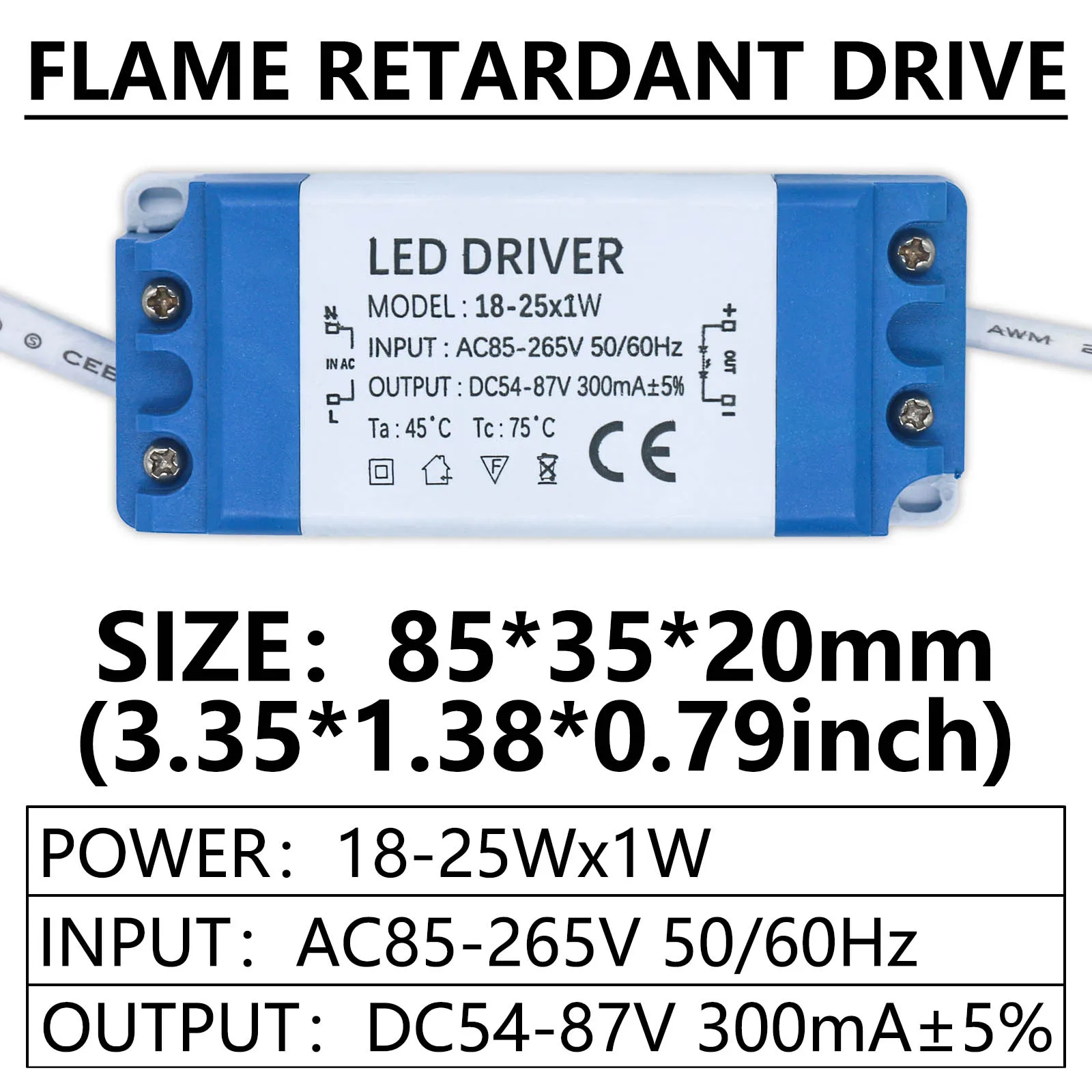 Imagem -05 - Led Driver Fonte de Alimentação 300ma 3w 10 15 18 20 30 36 Transformadores de Iluminação de Controle de Tensão Automático de Corrente Constante