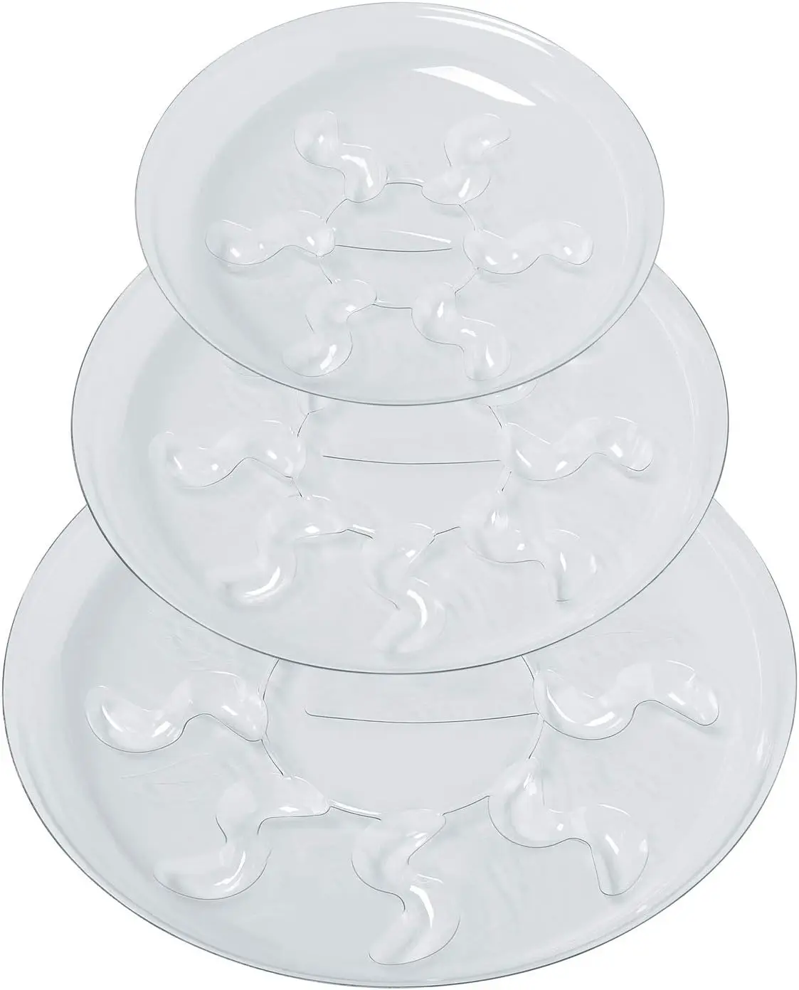 

15 Pack Assorted Sizes 6 8 10 Inch Clear Thick Plastic Heavy Duty Sturdy Plant Saucer Drip Trays for pots, 5 Pieces of E