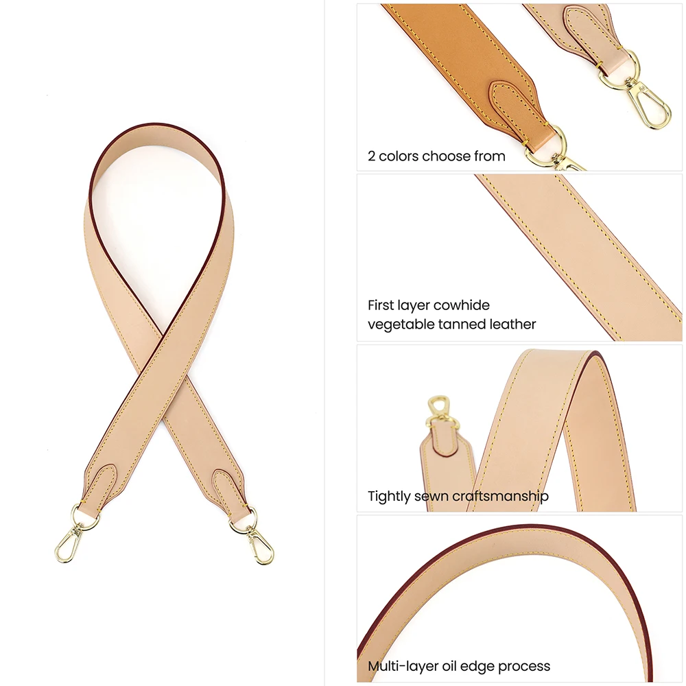 JOGUJOS Genuine Leather Shoulder Strap Replacement 1.5 Inch Wide 35 Inch Purse Strap Belt Crossbody Bag Strap Bag Handles