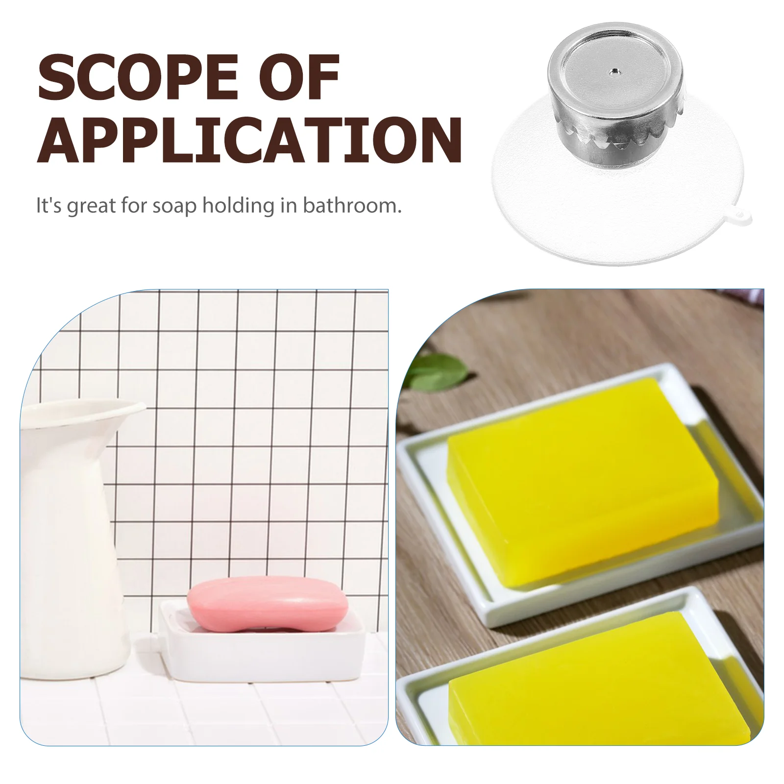 2 Sets Cup Magnetic Soap Holder Stand Organizer Holders Ceramic Tile -mounted Silver Suction Bathroom Travel