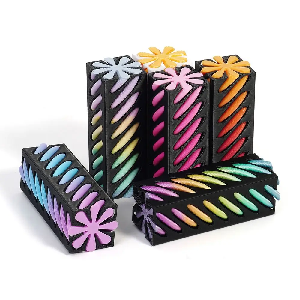 

Square Pillar Helix 3D Printed Pyramid Intelligence Development Anxiety Relaxing Impossible Pass-through Sculpture Colorful