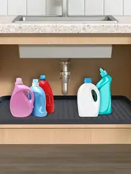 Durable Under-Sink Mat - Waterproof Drip Tray Liner For Kitchen & Bathroom Cabinets, Easy-Clean Storage Solution