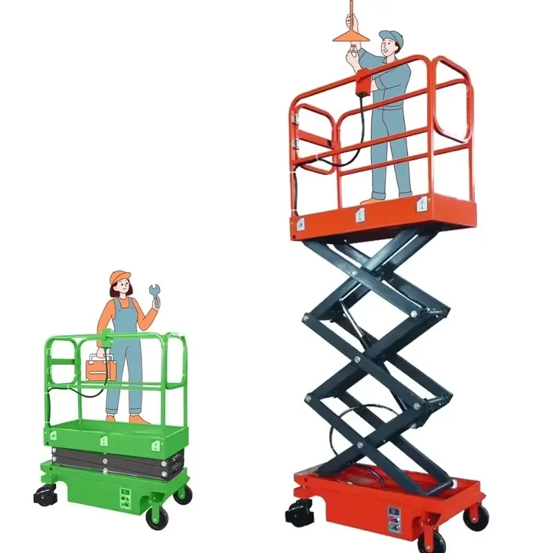 Mini 3m 4m 5m Scissor Lift Platform 300kg Self-propelled Elevated Work Platform Battery Drive Small Lifter Portable Lift Table