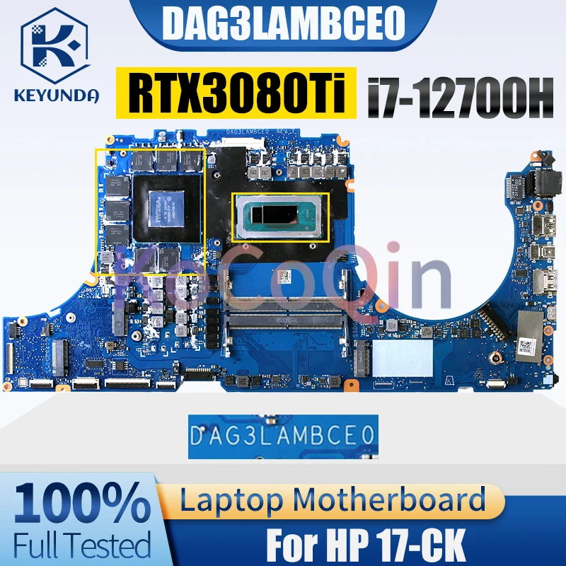 DAG3LAMBCE0 For HP 17-CK Notebook Mainboard N01781-601 SRLD1 i7-12700H RTX3070TI RTX3060 DDR5 Laptop Motherboard Full Tested