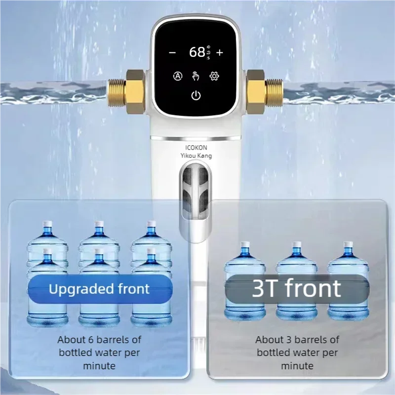 Auto Touch-Screen matic Flushing Backwash Prefilter Spin Down Sediment Water Filter Central Whole House Purifier System