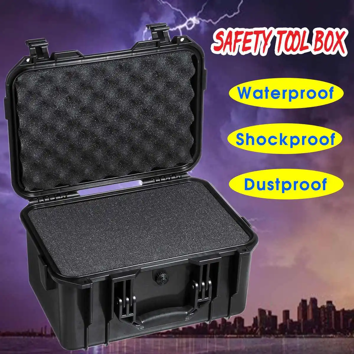 Caja de herramientas de seguridad impermeable, equipo sellado resistente a impactos, caja de herramientas para instrumentos, caja de herramientas de