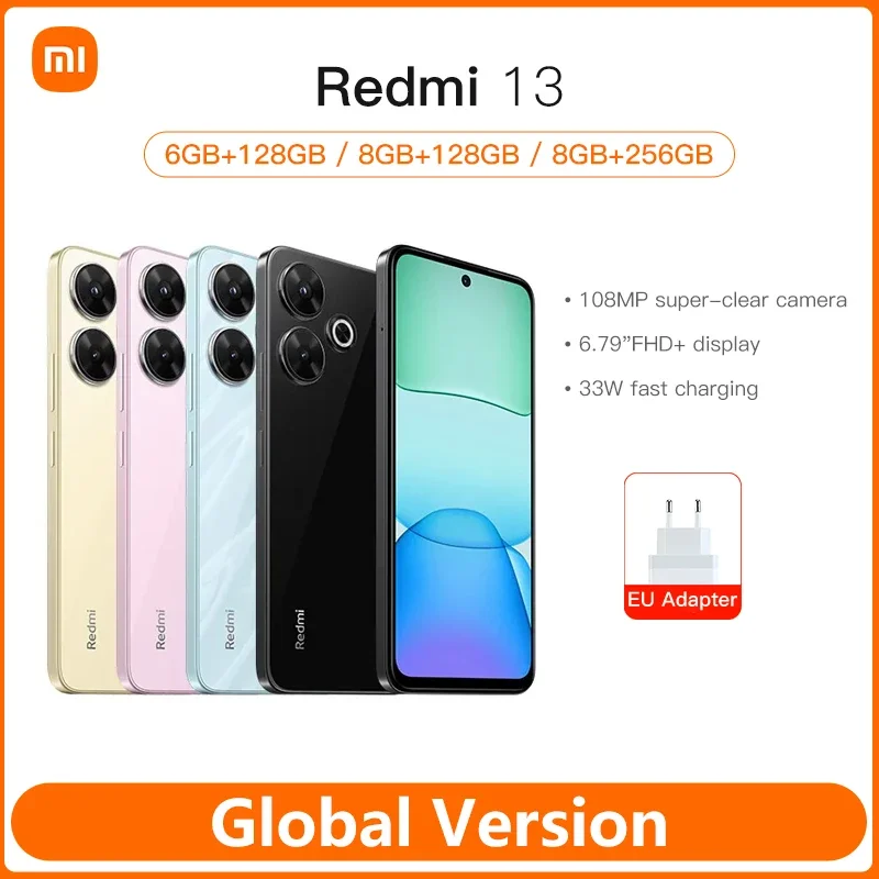 Xiaomi Redmi 13 Smartphone 128GB / 256GB ROM Global Version MTK Helio G91-Ultra 108MP Camera 90Hz 6.79\