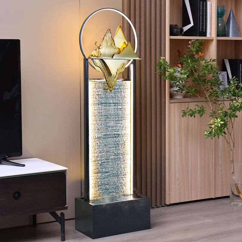 

Custom. Floor-standing Light Luxury Curtain Flowing Ornament Living Room TV Cabinet Side Wealth Decoration Circu