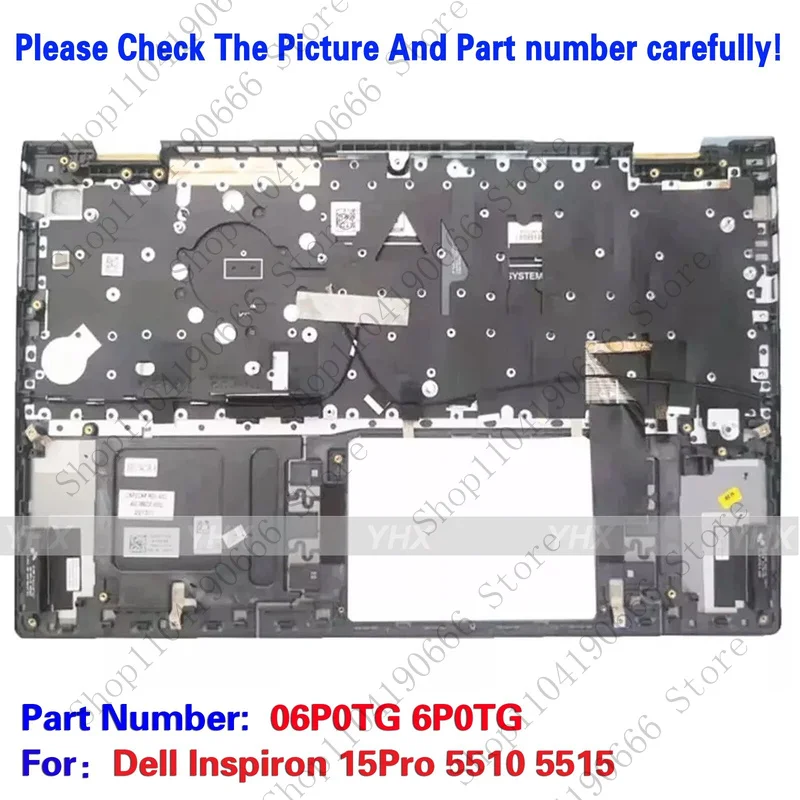 Notebook computer components  New For Dell Inspiron 15Pro 5510 5515 Palmrest with Keyboard 15.6 backlit 06P0TG.