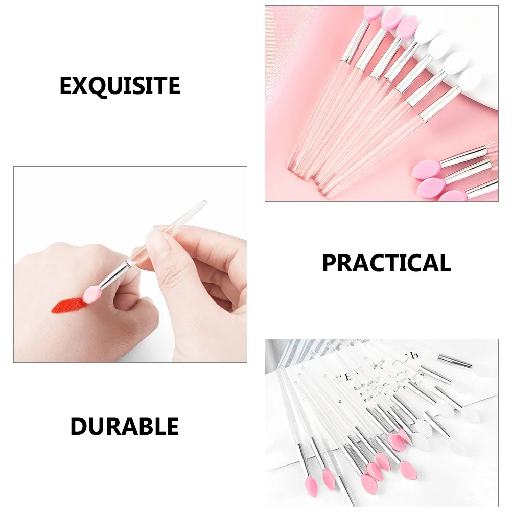 Strumento per il trucco dell'applicatore del pennello per labbra in silicone da 10 pezzi per la fodera della maschera lucida del rossetto Applicazione di pulizia rapida adatta nella borsa del portafoglio