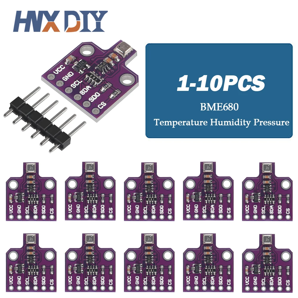 1-10 Stück BME680 Digitaler Temperatur-Feuchtigkeits-Drucksensor CJMCU-680 Höhensensormodul Entwicklungsboard