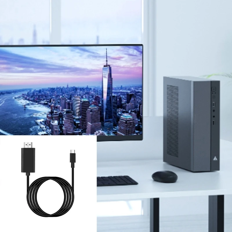 DN59 200cm USB C to HDTV Cable USB C to TV Display Cable Supports 4K@30Hz Resolution Simultaneous Sound & Video Output