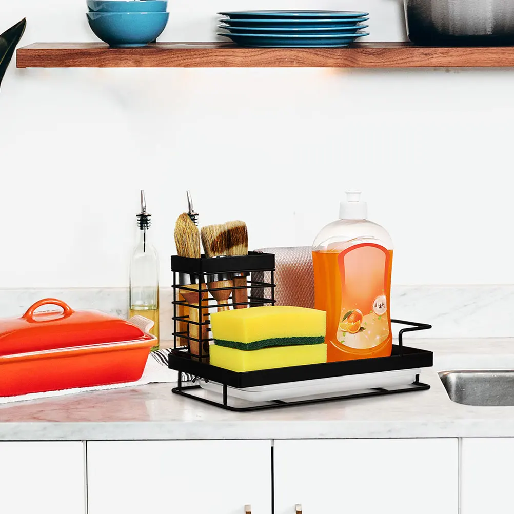 

Сливная полка для кухонной губки, органайзер для раковины, легкий практичный держатель для губки на кухонной столешнице, поднос для мыла