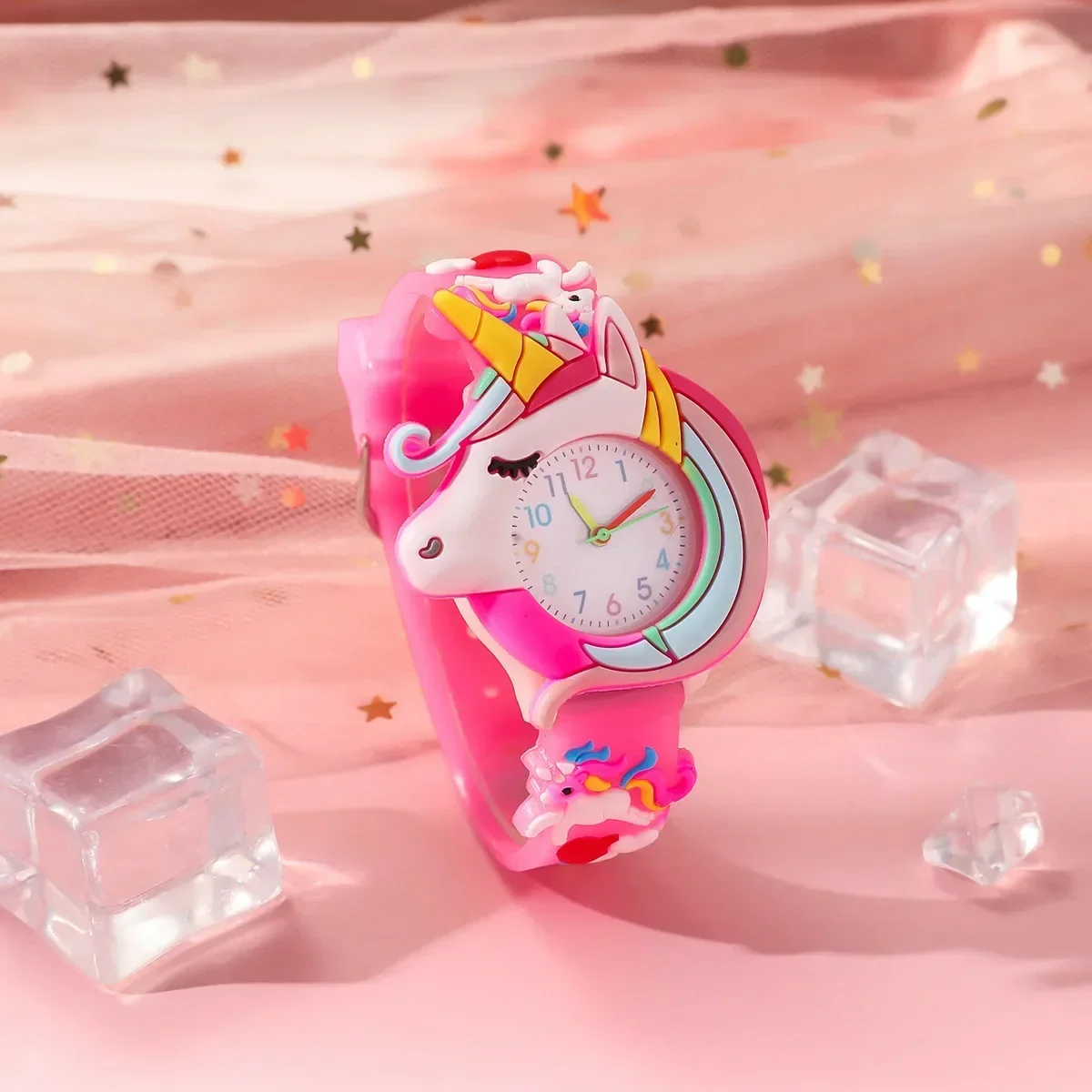 Orologio da regalo in silicone con unicorno in cartone per bambini per ragazzi e ragazze Orologio da polso per bambini carino colorato adorabile Orologio per bambini Orologio per coppia