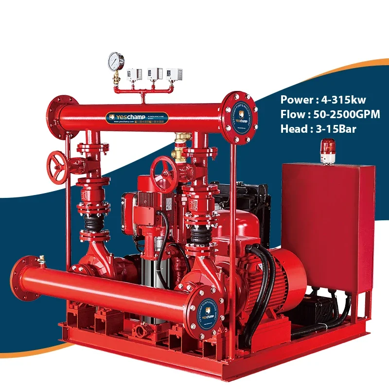 High Pressure 300 gpm 500 gpm 750 gpm Skid Mounted Fighting Fire Pumps Water