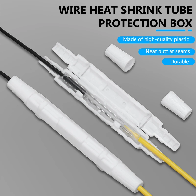 10pcs Drop Cable Protection Box Optical Fiber Protection Box Small Round Tube Heat Shrink Tubing to Protect Fiber Splice Tray
