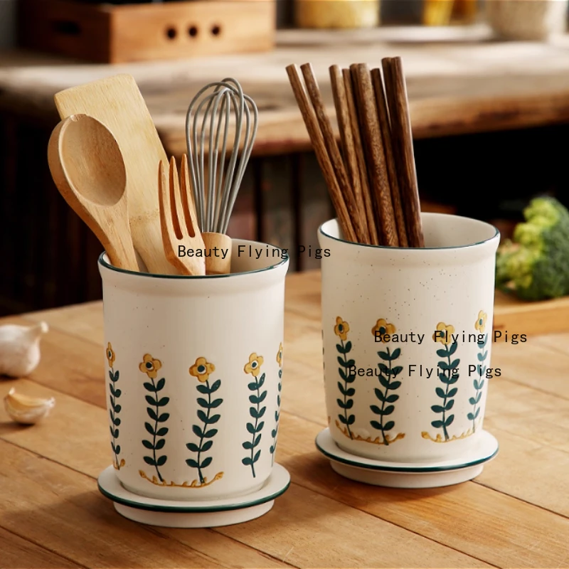 

1 шт., кухонный керамический держатель для палочек для еды, стеллаж для хранения палочек для еды в японском стиле, бытовой сливной держатель для палочек для еды, аксессуары для дома