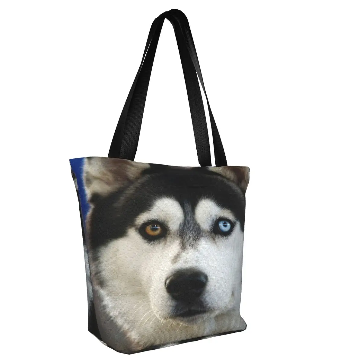 Siberian Husky Casual Shoulder Tote Shopping Bag Lightweight Simple Generous For Travelling Christmas Present