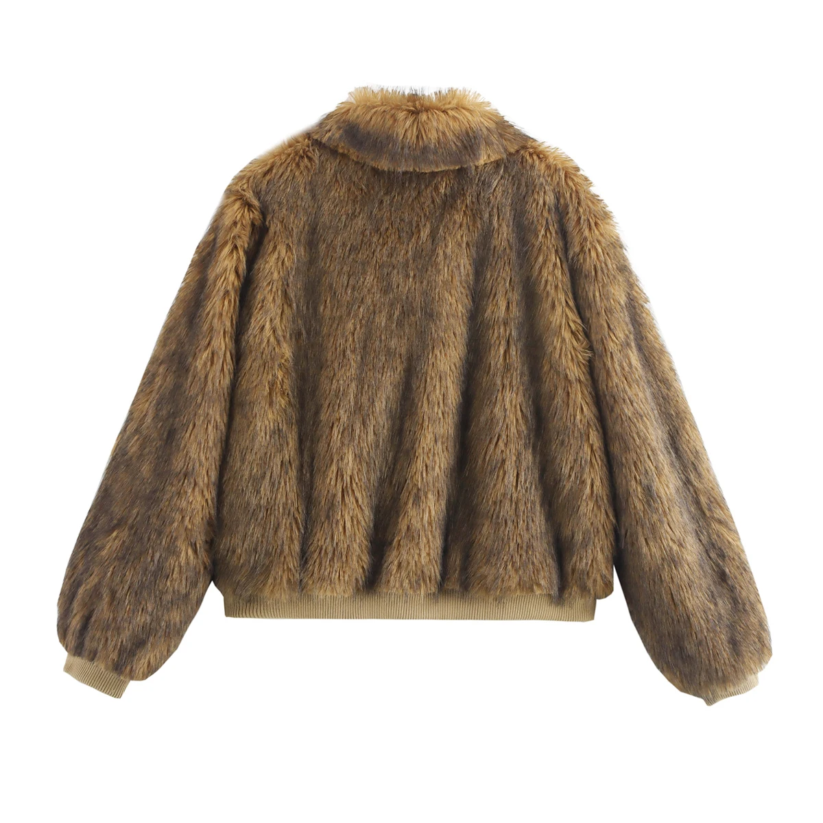 Vintage Brown Women Faux Fur Jacket 2024 Fashion Ladies Warm Oversize Outfits for Female Casual Coat Outerwear Chic Clothes