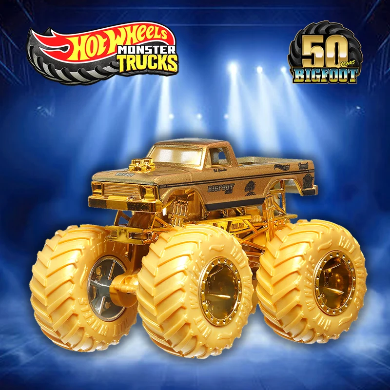Hotwheels, superventas, conjunto conmemorativo del 50 aniversario del monstruo Bigfoot, modelo de coche de juguete, regalo de colección de coches de tiburón tigre