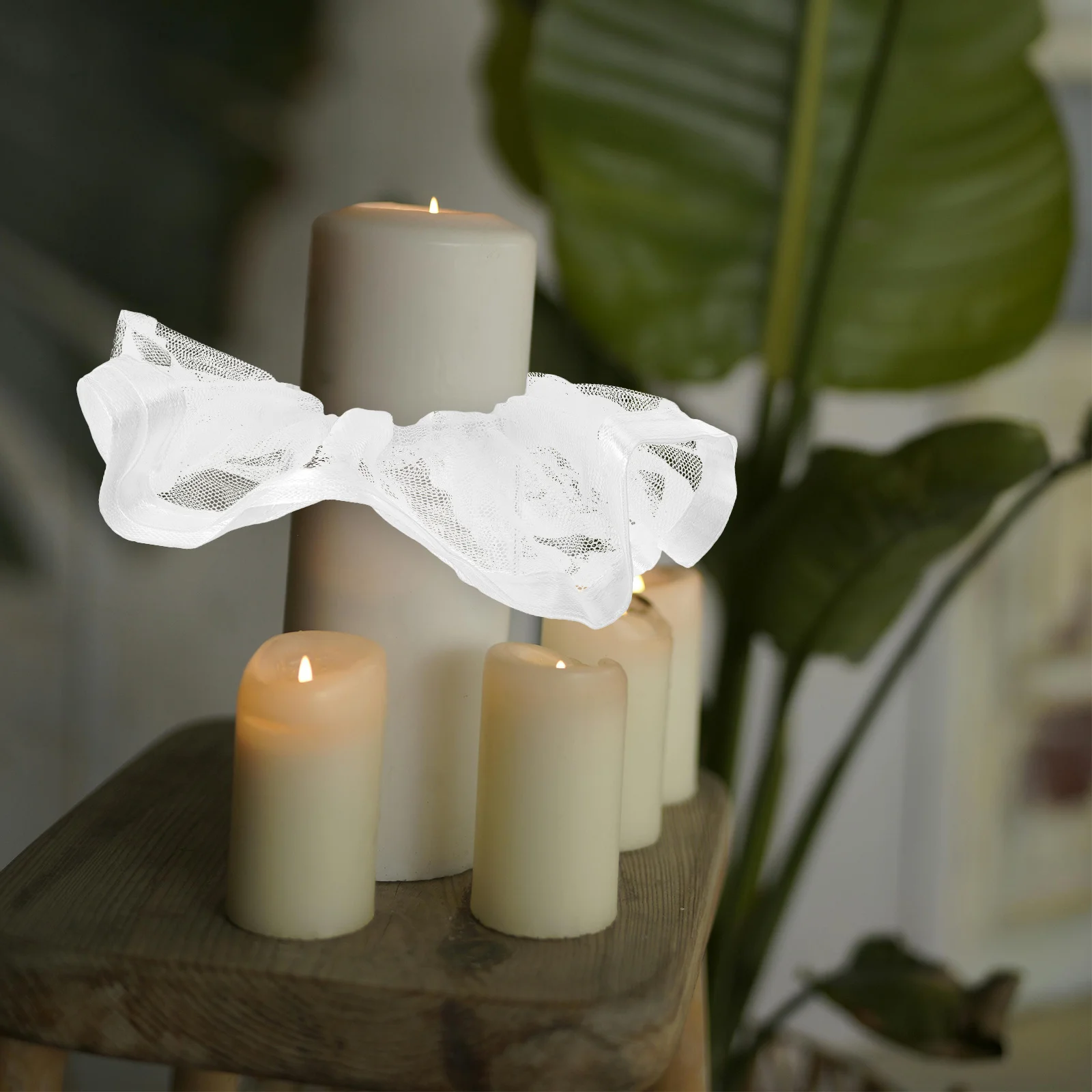 

2Pcs Organza Drip Protectors Fit 3-5Cm Tealights Reusable Wax Stopper Elegant for Wedding Christmas