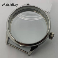 42mm stainless steel transparent bottom watch case suitable for eta6497 6498 seagull ST3600 3620 manual movement